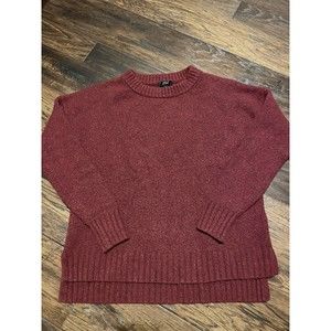 J.Crew  Crewneck Sweater Women's Oversized Pullover K5587 Burgundy Size S NWOT